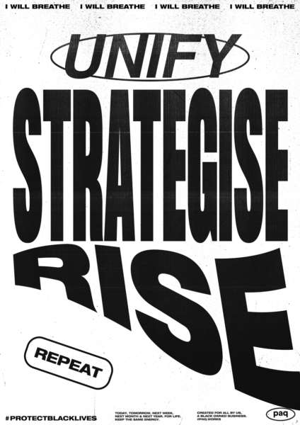 Cover Image for Unify, Strategise, Rise Posters by paq works