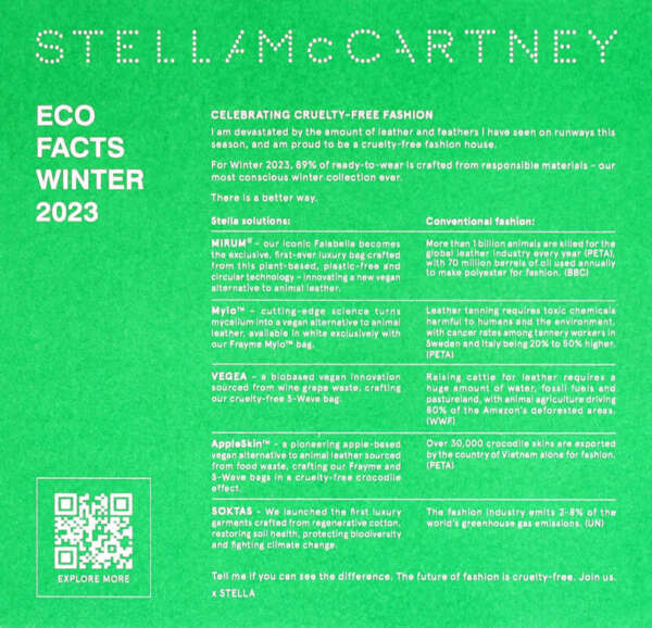 Cover Image for Eco Facts Winter 2023 by Stella McCartney (AW23)